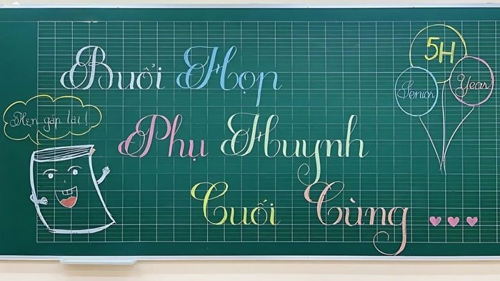 Trang trí bảng họp phụ huynh vào cuối năm học