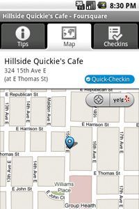 The Foursquare map view on Android devices