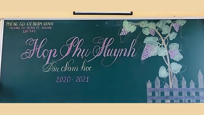 Trang trí bảng họp phụ huynh theo phong cách đơn giản