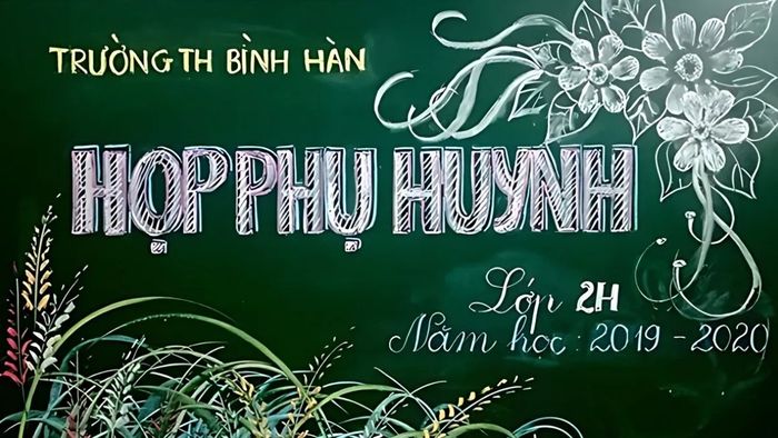 Mẫu trang trí bảng cho buổi họp phụ huynh