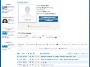 Professor feedback page