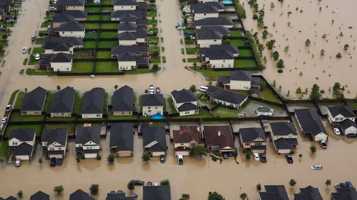 Hurricane Harvey submerged suburban Houston neighborhoods.