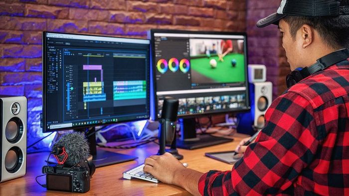 individual creating video graphics