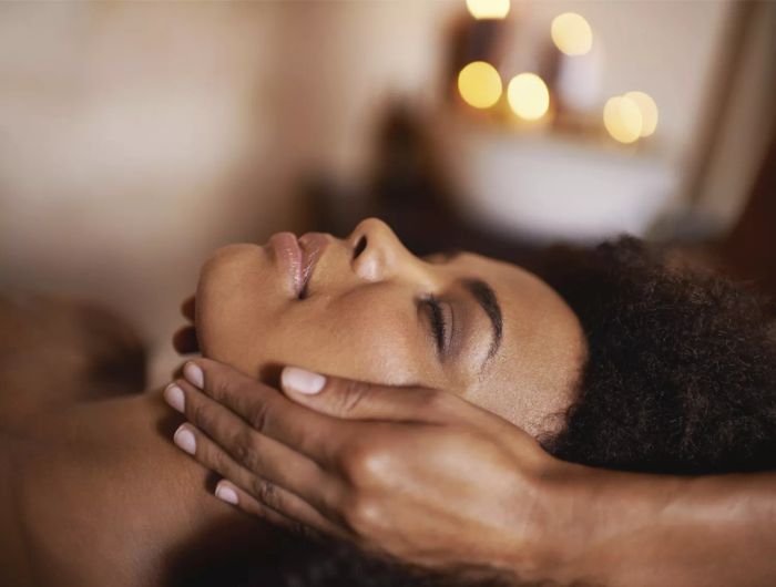 woman enjoying a massage