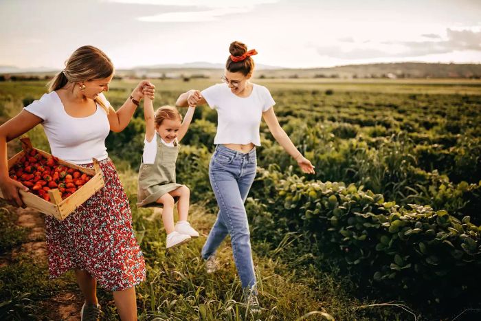 Family Strawberry Picking
