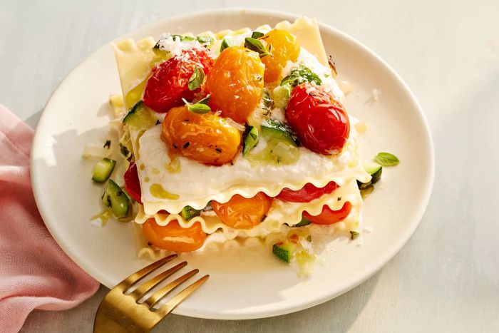 A refreshing no-bake veggie lasagna perfect for summer, packed with fresh ingredients and layers of delicious flavor.