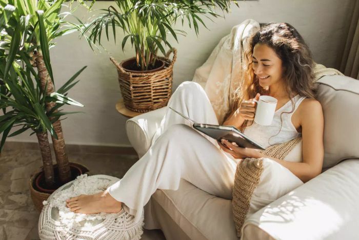 Woman reading a book