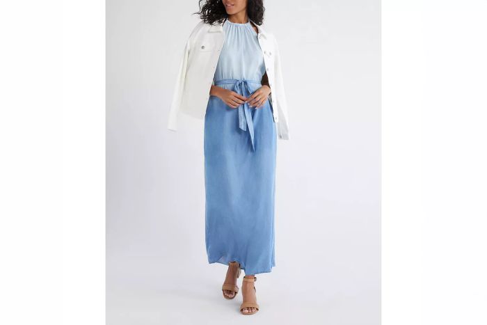 time-and-tru-maxi-halter-dress-with-belt
