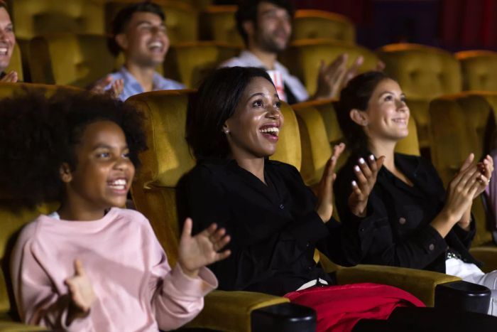 Family enjoying a theater show