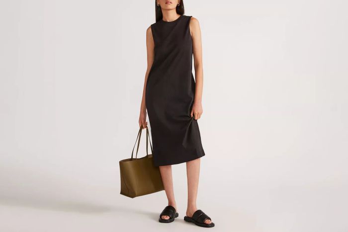 The Organic Cotton Weekend Tank Dress in Black