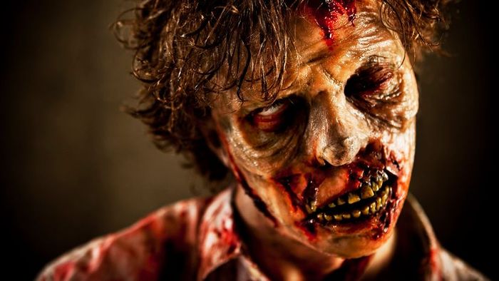 Zombie makeup effects for the screen