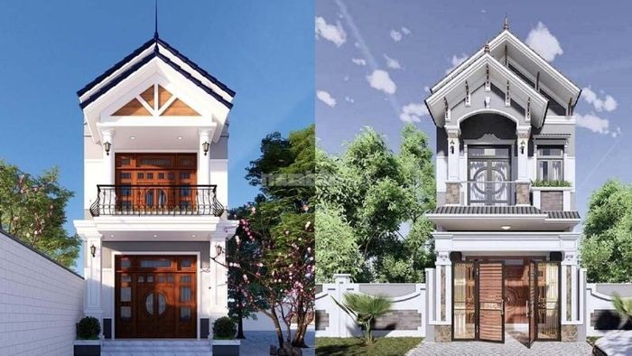 Mẫu nhà 1 trệt 1 lầu 5x15 với mái thái thanh thoát
