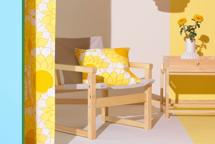A stylish armchair paired with a matching side table.