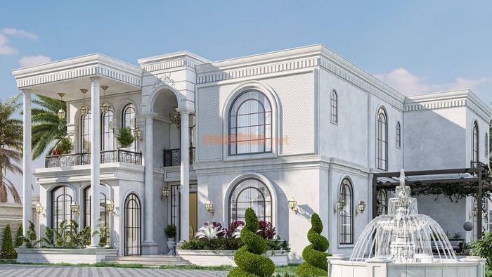 Nhà vườn phong cách Châu Âu được điểm xuyết với đài phun nước, thêm phần đẳng cấp cho không gian sống.
