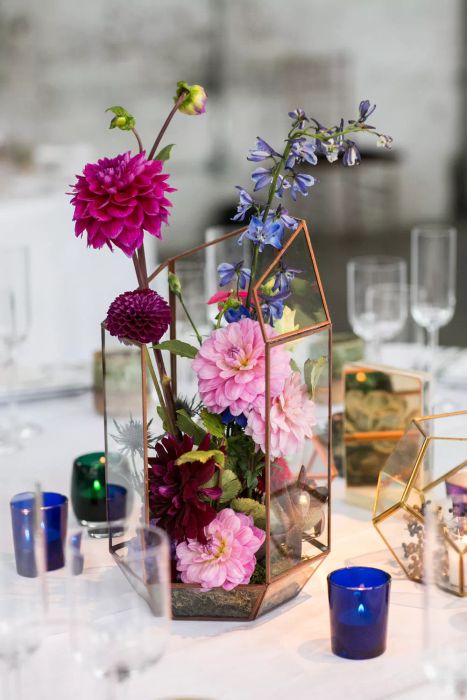 Floral Arrangement in a Glass Terrarium