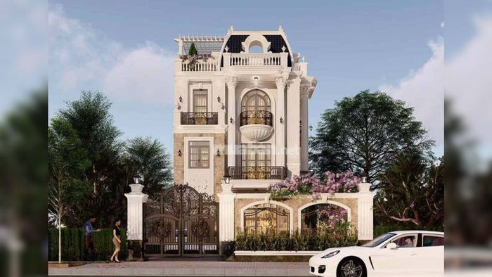Mẫu nhà kiểu Pháp 3 tầng 100m2 mang đậm nét sang trọng