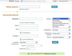 LinkedIn's search feature