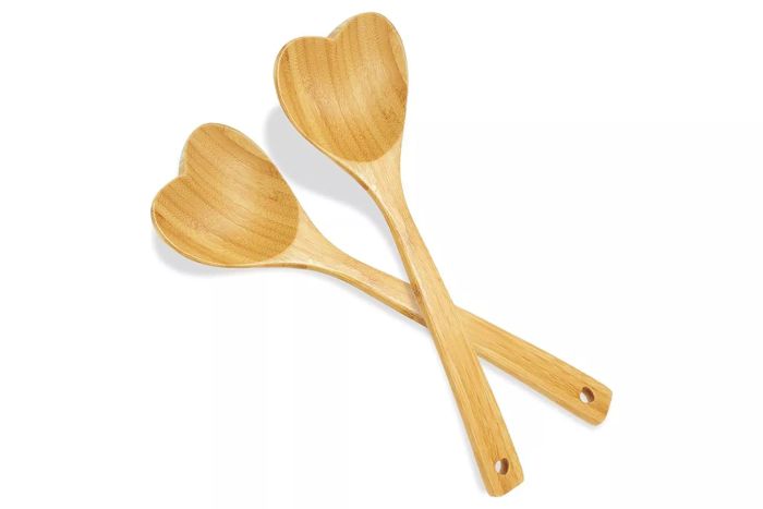 Patelai Bamboo Heart-Shaped Wooden Spoons (Set of Two)