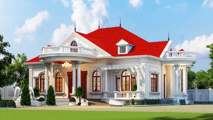 Nhà vườn tân cổ điển kết hợp mái thái, thể hiện sự tinh tế và đẳng cấp