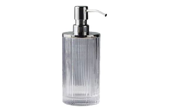 CB2 Athena Ribbed Glass Soap Pump