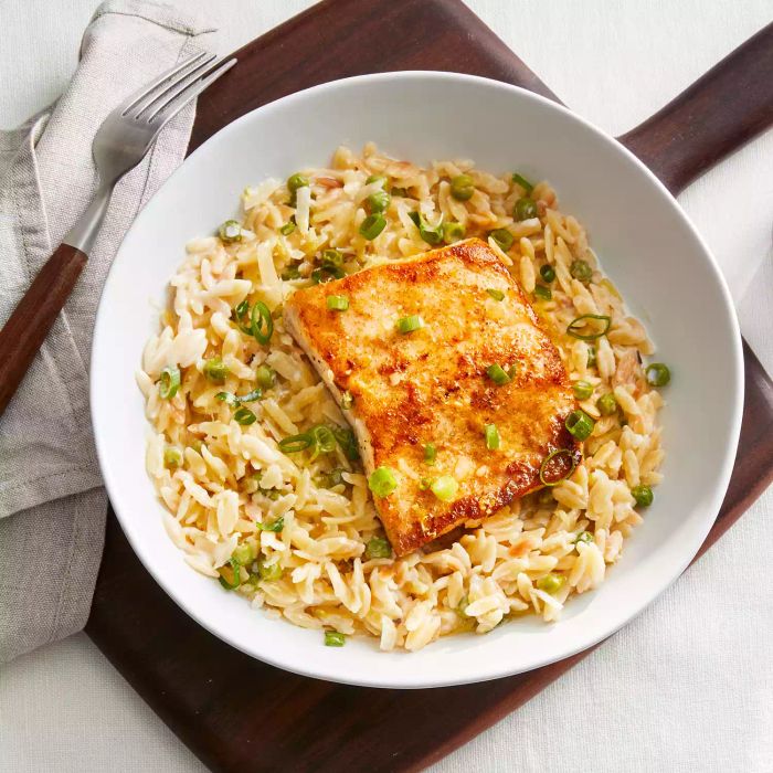 Lemony Fish and Orzotto