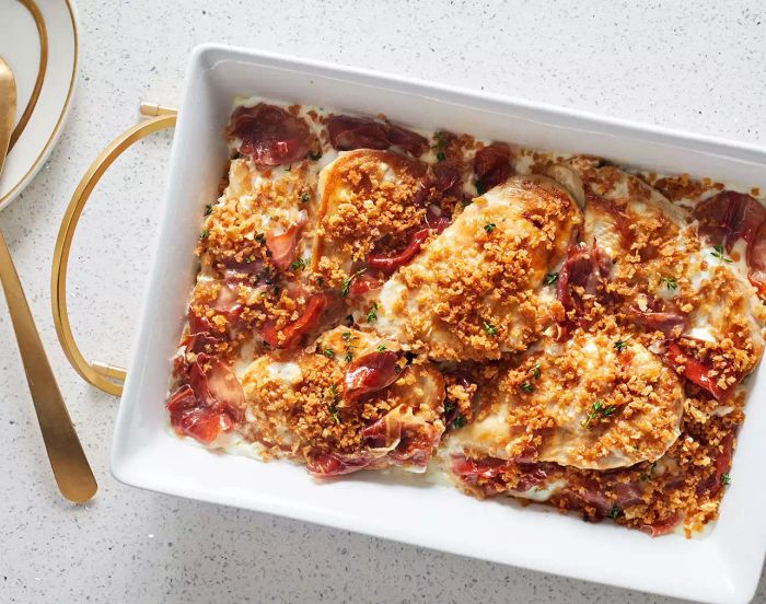 Easy chicken recipes - Crunchy Baked Chicken With Ham and Swiss
