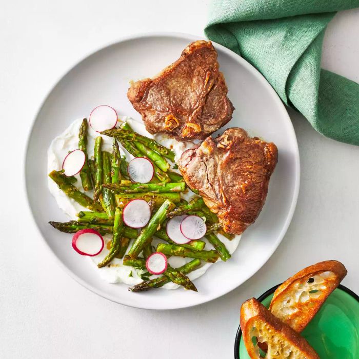 Lamb Chops with Charred Asparagus