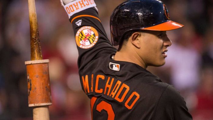 In 2016, Manny Machado of the Baltimore Orioles was seen warming up with a bat sleeve.
