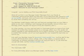 Classmates.com message