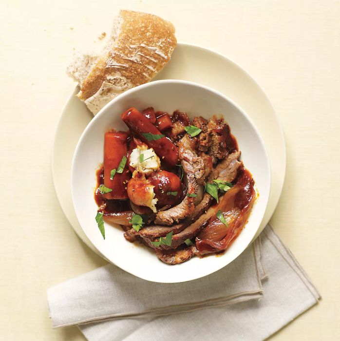 Slow-Cooker Coffee-Braised Brisket With Potatoes and Carrots