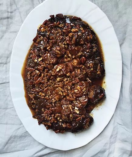 Slow-Cooker Cinnamon Monkey Bread on a serving platter