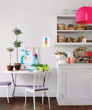 Neon decorated kitchen