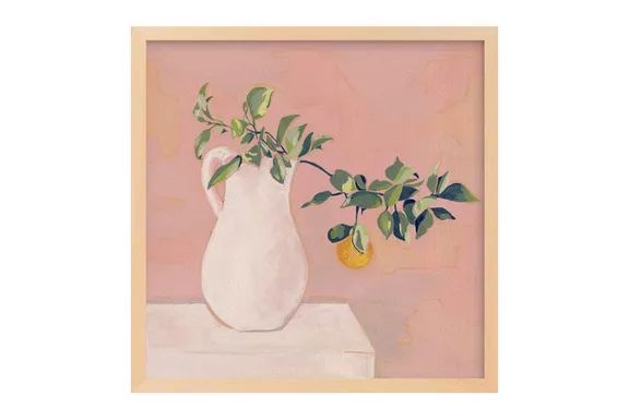 Minted wall art / Orange Branch / 11x11 / art print / walnut frame