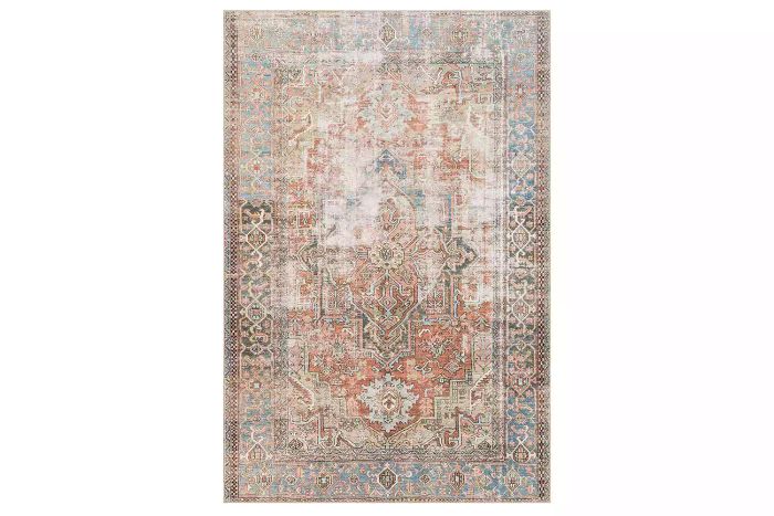 Loloi II Loren Collection LQ-15 Terracotta / Sky, Traditional 5'-0