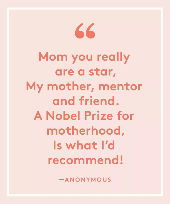 Mom, you're truly a star