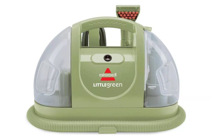 October Amazon Prime Day features the BISSELL Little Green Multi-Purpose Portable Carpet and Upholstery Cleaner, offering a compact solution for tackling spills and stains.