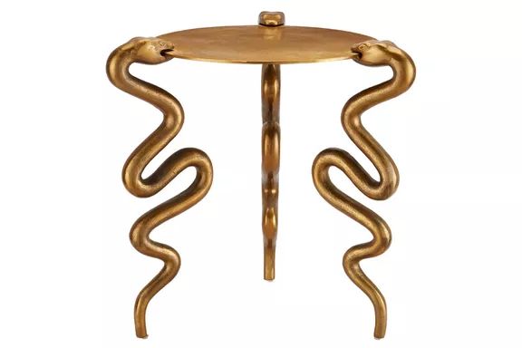 Currey & Co Serpent Brass End Table
