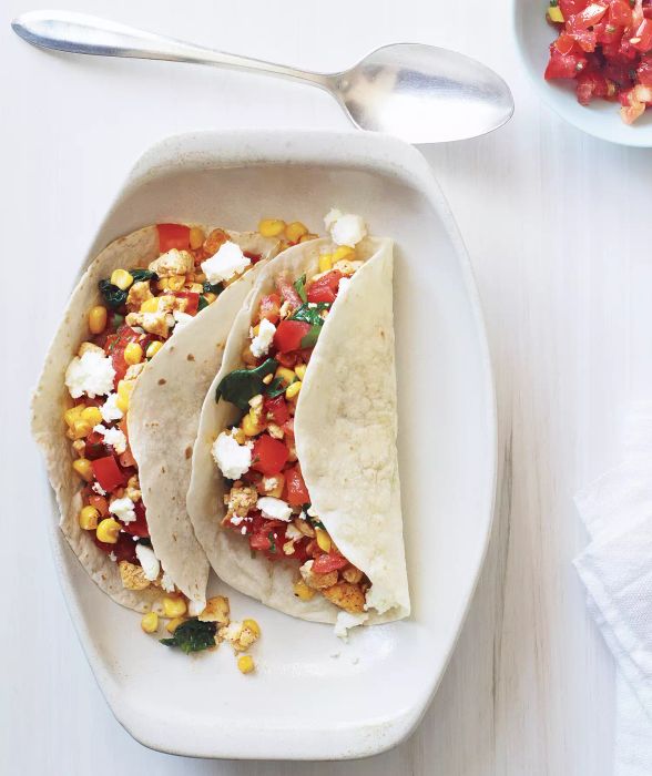 Vegetarian Tacos with Goat Cheese