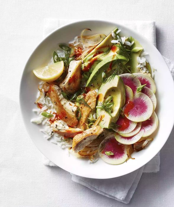 Recipe for the Avocado and Chicken Rice Bowl