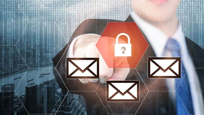 email with a secure graphic lock box