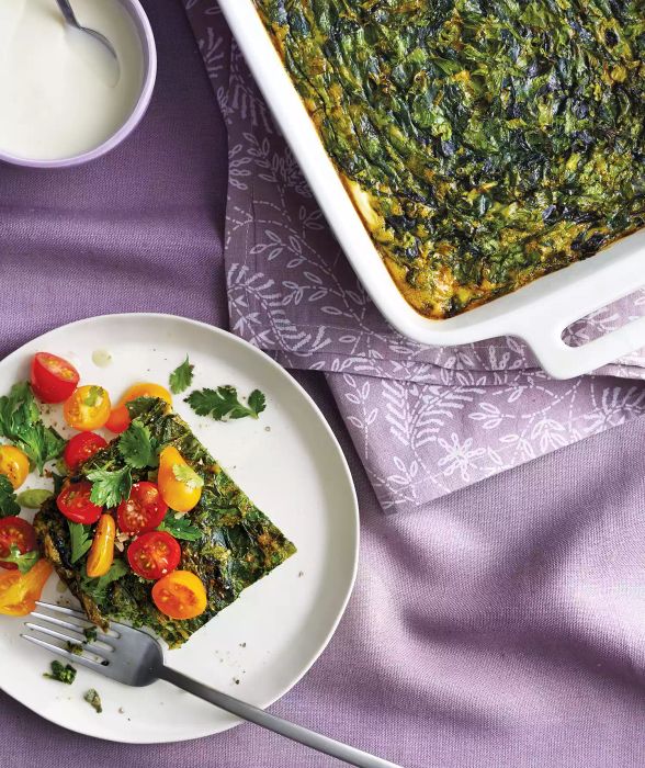 Chard & Herb Frittata with Cherry Tomatoes