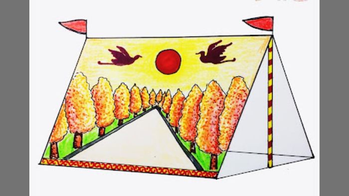 trang trí lều trại lớp 8 đẹp nhất