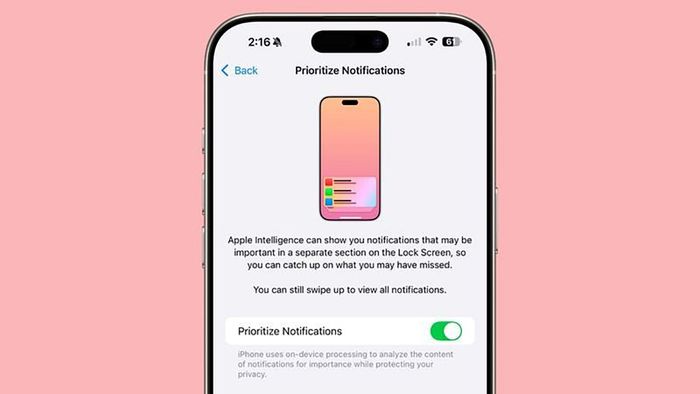 Tính năng Thông báo ưu tiên của Apple Intelligence