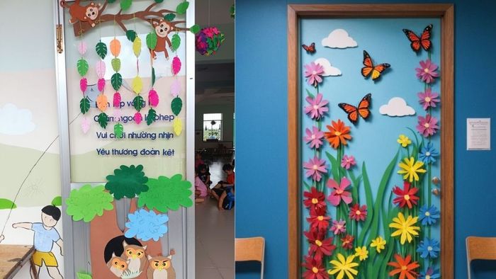 Trang trí cửa lớp mầm non thật đẹp