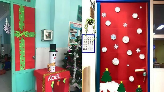 Để trang trí cửa lớp mầm non, bạn có thể sử dụng những vật liệu dễ tìm để tạo ra các hình ảnh sinh động, giúp không gian học tập trở nên vui vẻ và ấm áp.