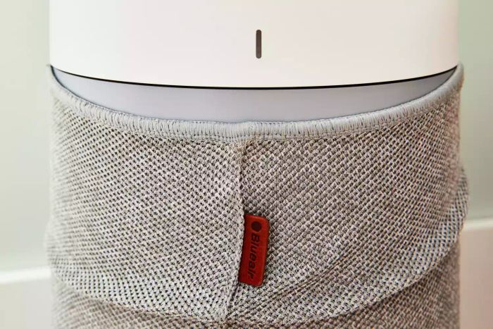A close-up of the Blueair Blue Pure 411i Max Air Purifier.