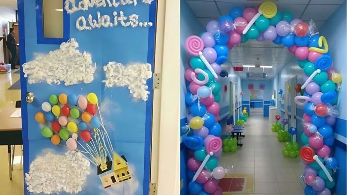 Cách trang trí cửa lớp mầm non thật sinh động và ấn tượng