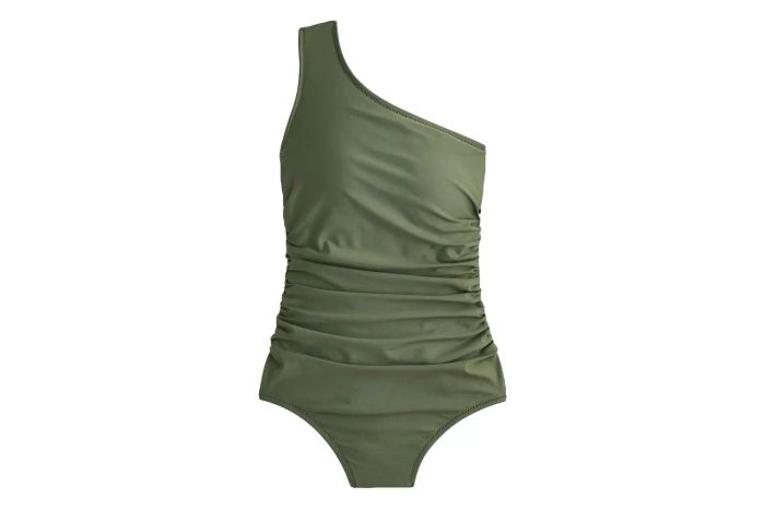 J.Crew Sleek Ruched One-Shoulder One-Piece Swimsuit