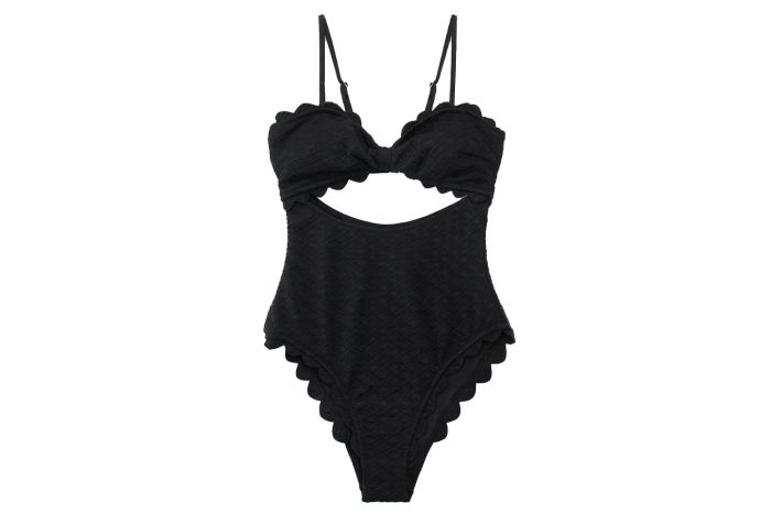 Cupshe Black Cutout Scallop Trim One-Piece