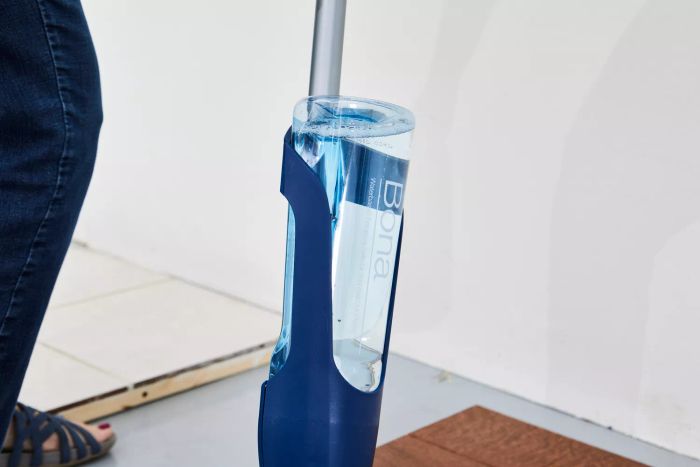 A detailed close-up of the Bona Hardwood Floor Premium Spray Mop